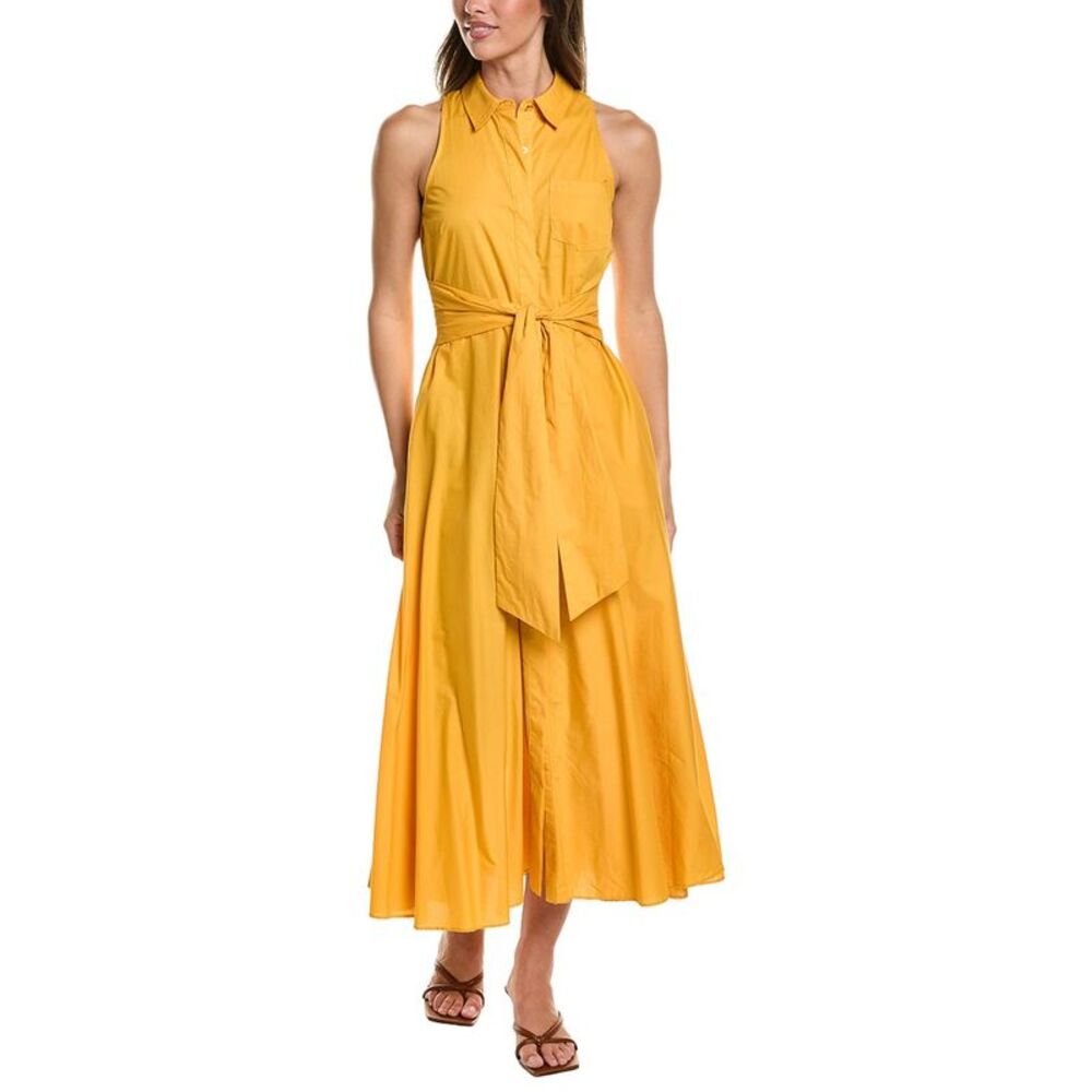 Toccin Womens  Chelsea Midi Shirtdress, Yellow